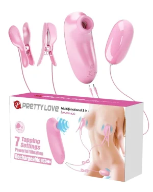 Kit Multifuncional 3 em 1 Imonie Pretty Love - Estimuladores com Ventosa e Vibração