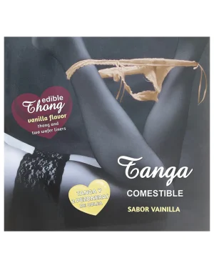 Tanga Comestível com 2 Nipple Pads Hotflowers - Baunilha