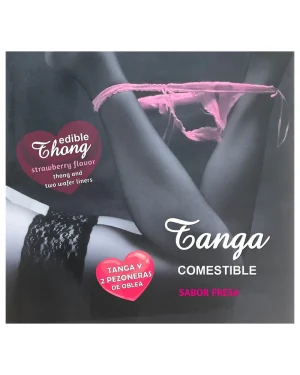 Tanga Comestível com 2 Nipple Pads Hotflowers - Morango