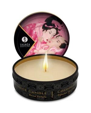 Vela de Massagem Mini Caress Shunga 30ml - Pétalas de Rosa
