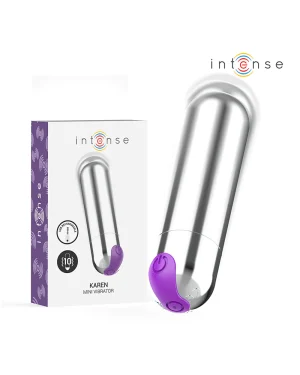 Mini Vibrador Bullet Recarregável Intense Karen - Prata